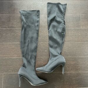Black Over-the-Knee Stiletto Boots